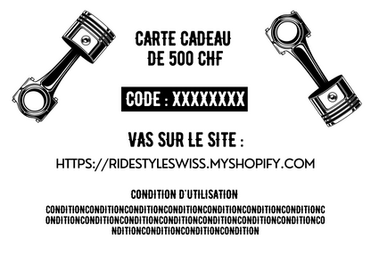 Carte cadeaux - 500 CHF